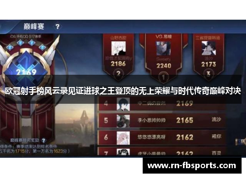 欧冠射手榜风云录见证进球之王登顶的无上荣耀与时代传奇巅峰对决 欧冠射手榜风云录见证进球之王登顶的无上荣耀与时代传奇巅峰对决